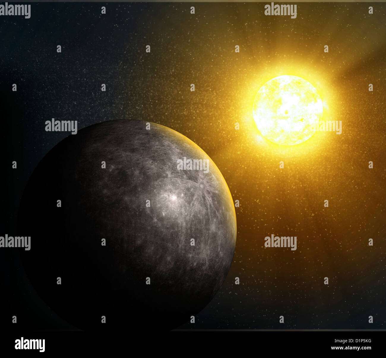 Planeten Merkur, artwork Stockfoto