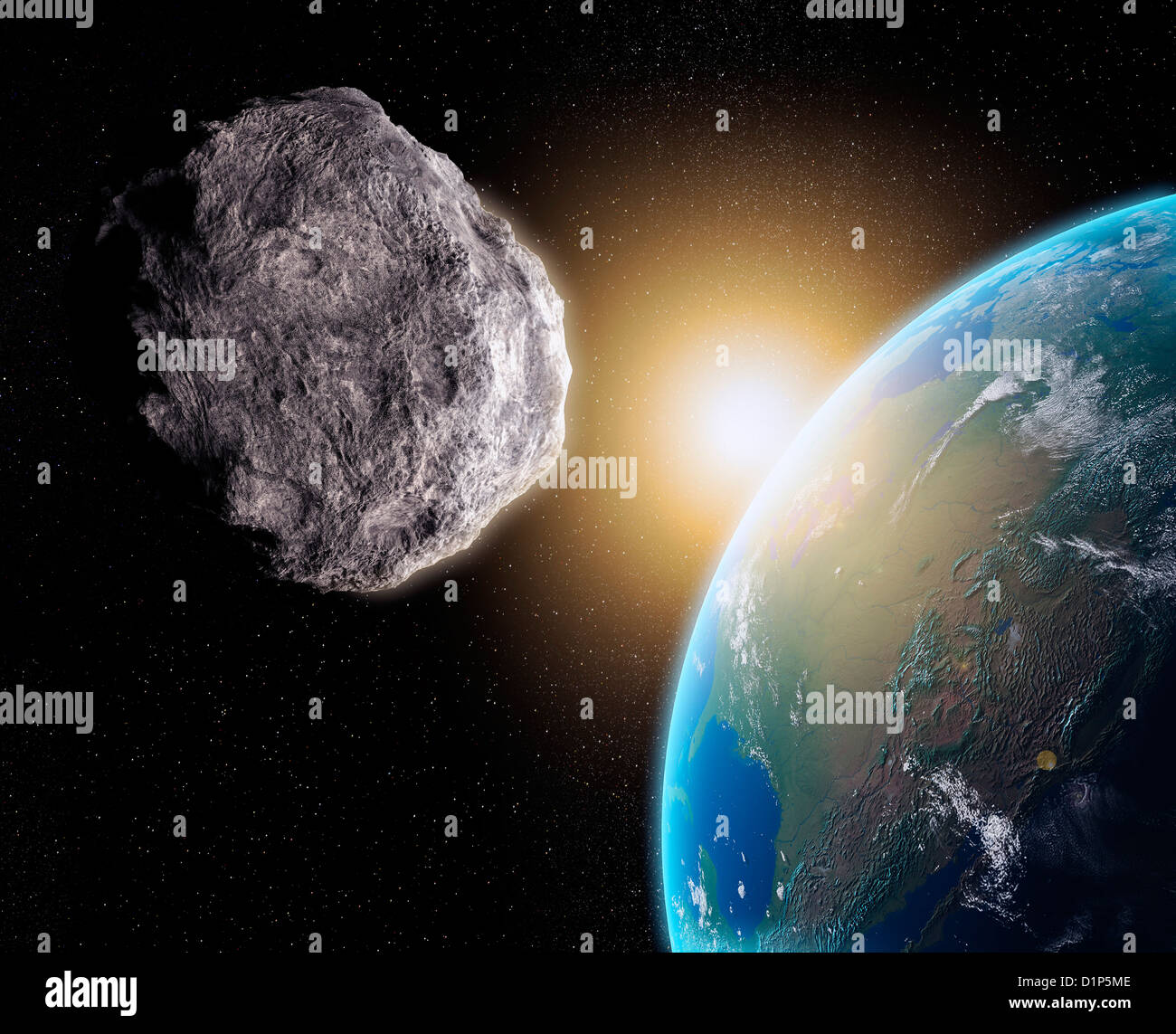 Erdnahe Asteroiden, Kunstwerk Stockfoto
