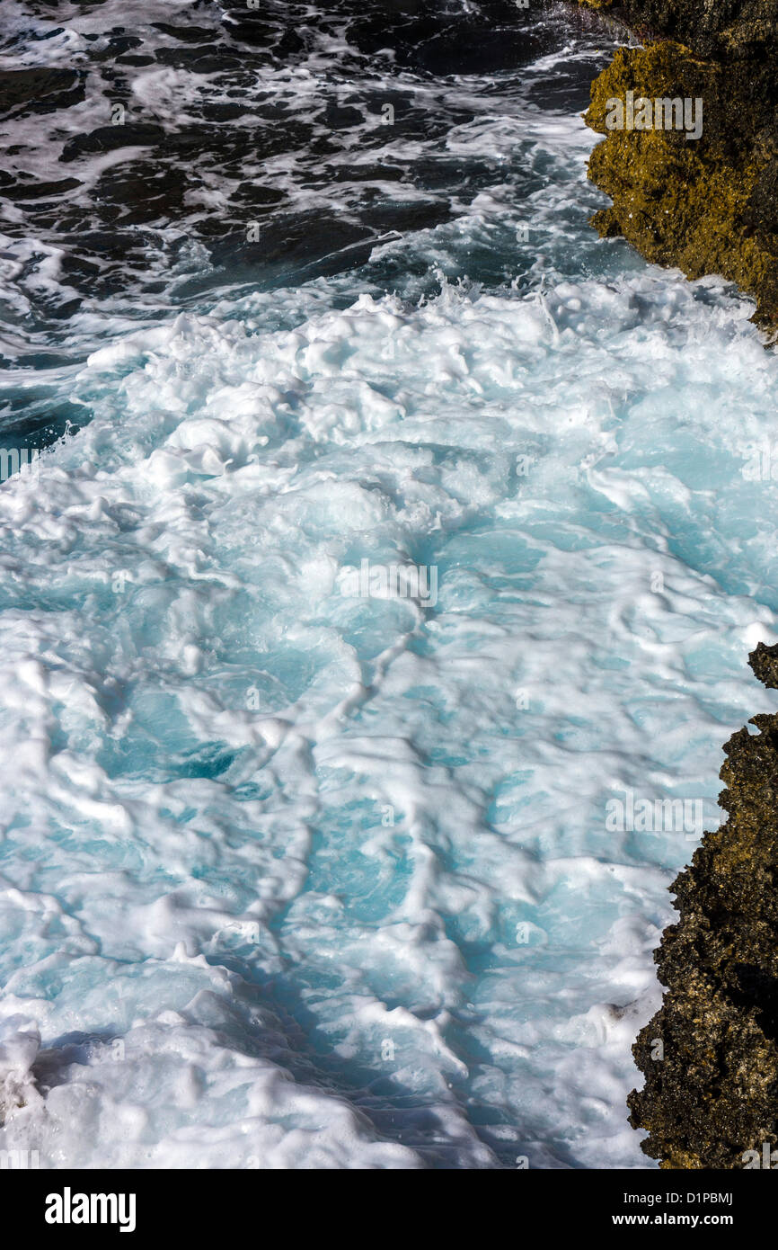 Stürmische See, brechende Wellen, schlechtes Wetter, Ägäis, Griechenland Stockfoto