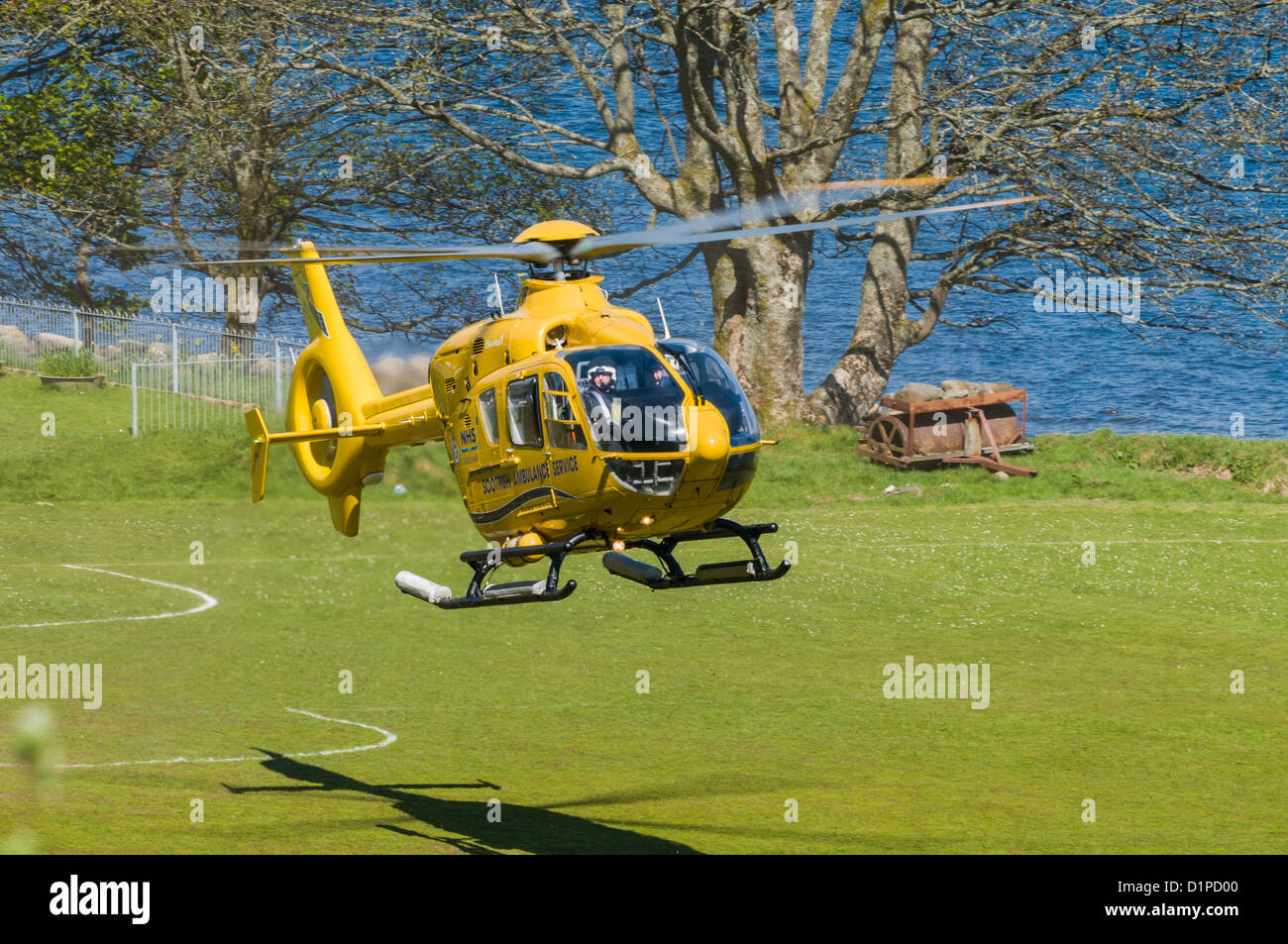 Schottische Air Ambulance Eurocopter-EC135T-1 Tighnabruiach Argyll & Bute Schottland Stockfoto