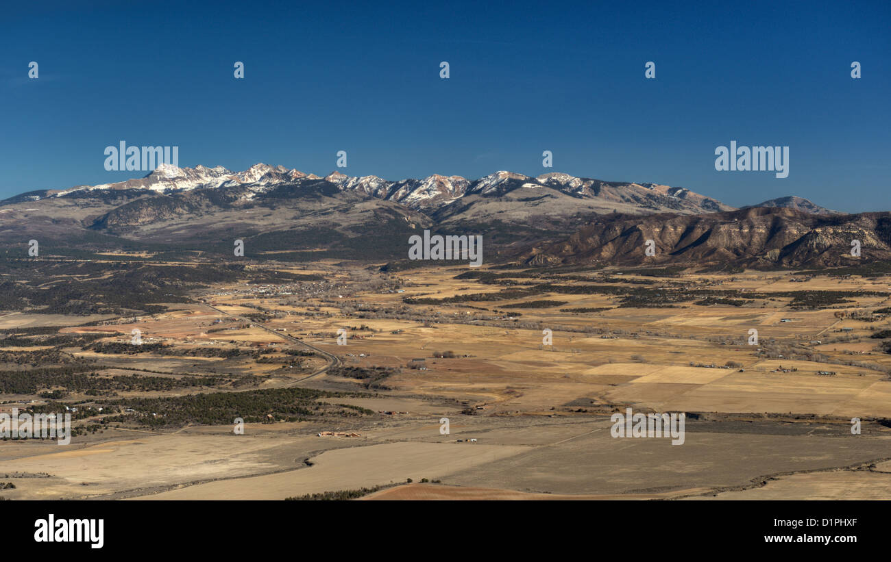 Die La Plata Bergen des südwestlichen Colorado, wie gesehen von Point Lookout. Diese sind Thirteeners. Stockfoto