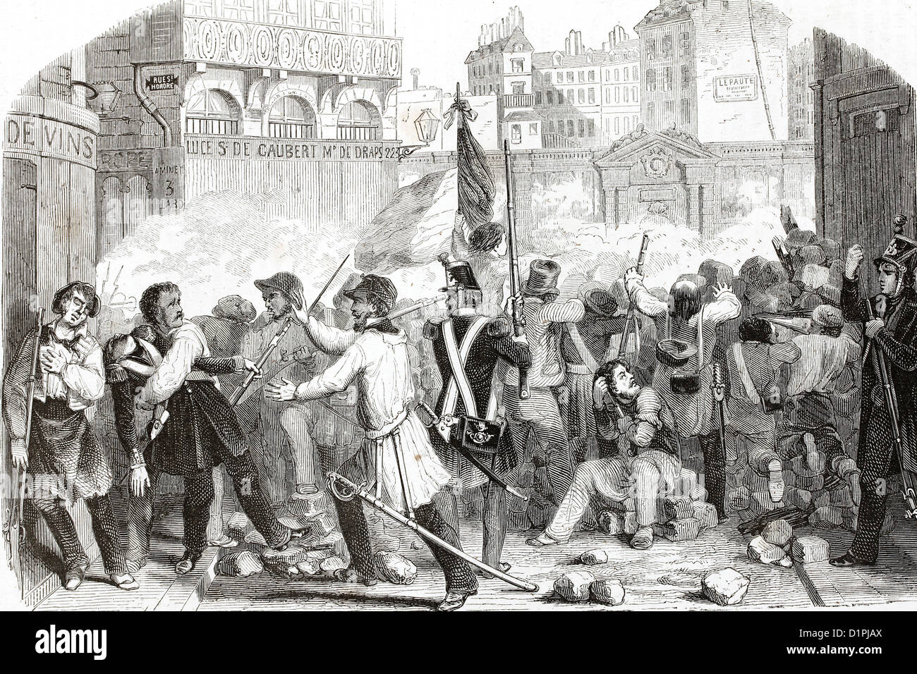 Französische Revolution (Juli 1830). Antike Darstellung, 1855. Stockfoto