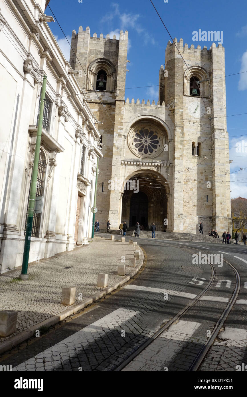 Lissabon Portugal Alfama Seo Tram Route 28 Electrico Transport Stockfoto