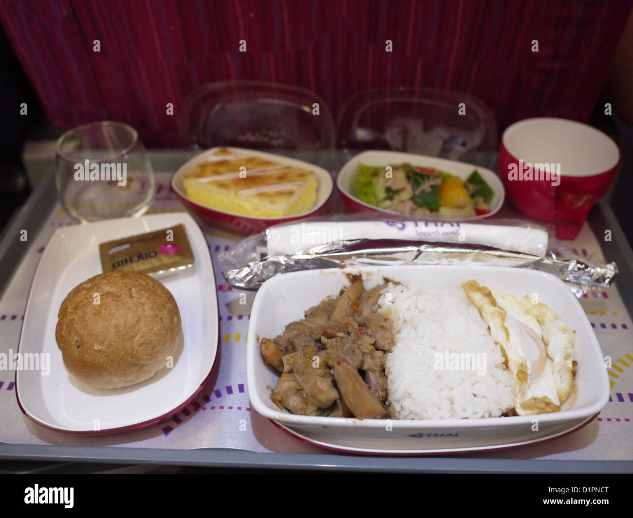 Fluglinie Mahlzeit Asien Stockfoto