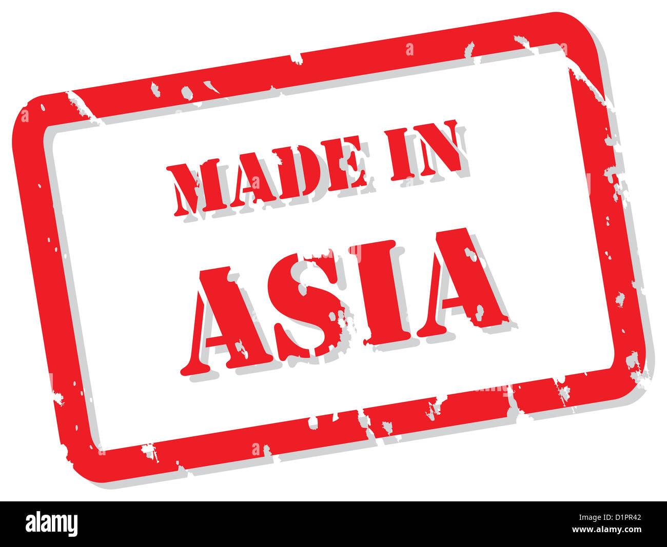 Roter Stempel Vektor der Made In Asia Stockfoto