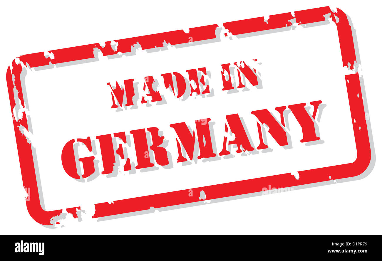 Roter Stempel Vektor Made In Germany Stockfoto