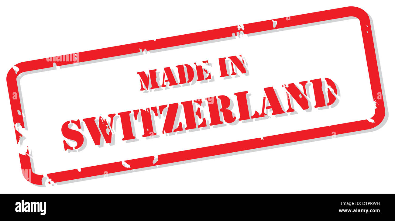 Roter Stempel Vektor der Made In Switzerland Stockfotografie - Alamy