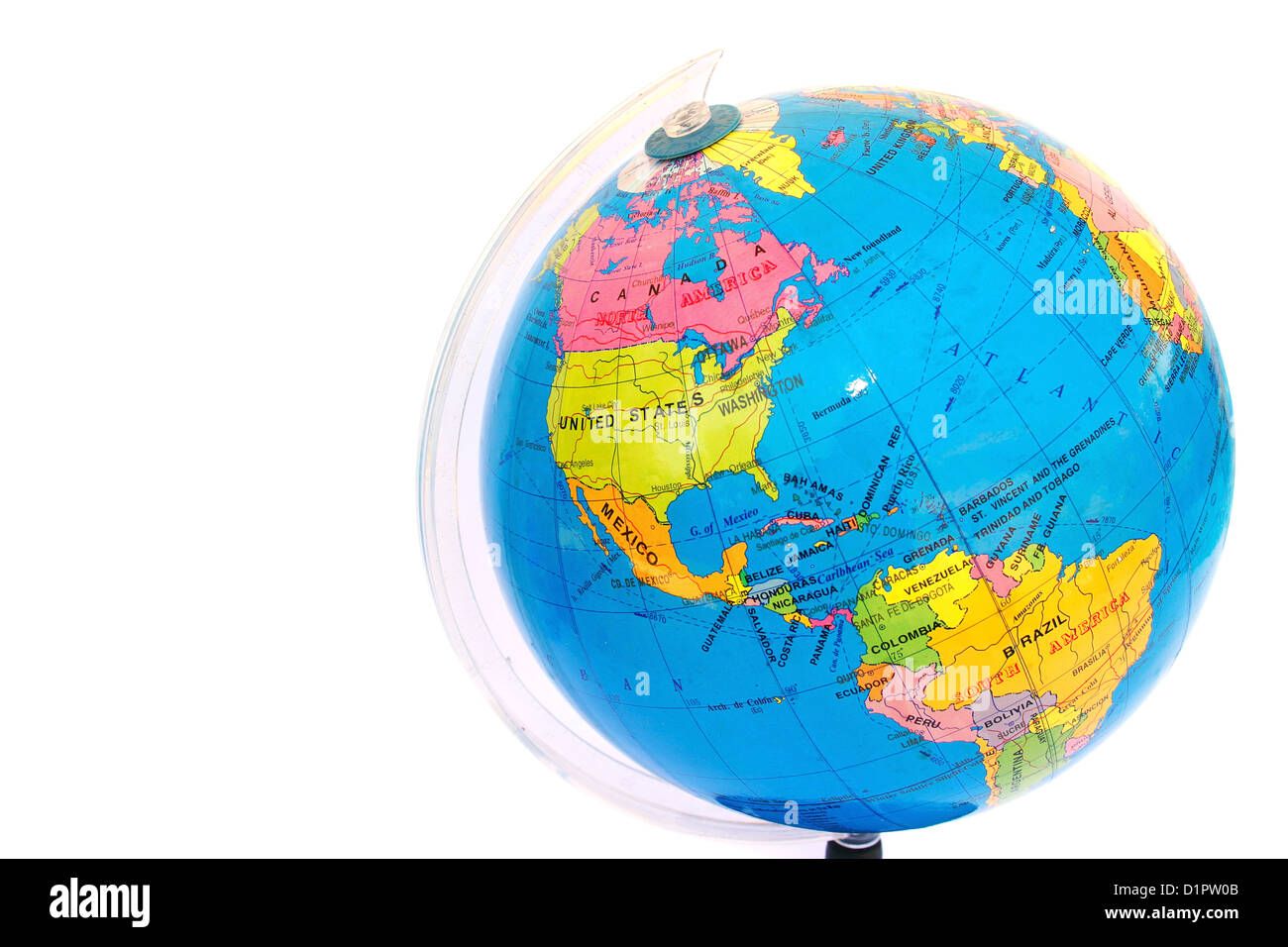 Ganzen Welt isoliert auf weißem Hintergrund. Stockfoto