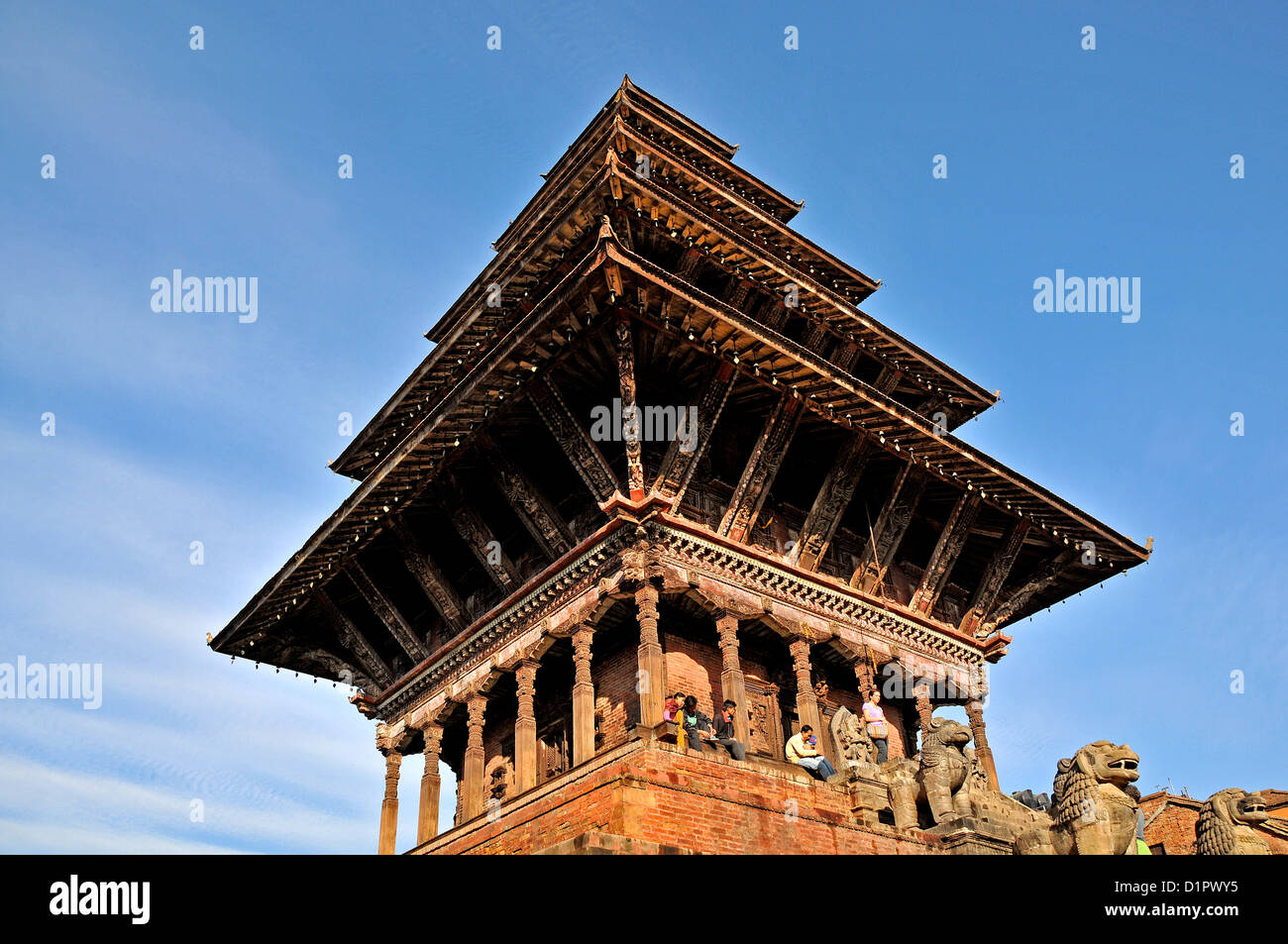 Nyatapola Tempel der fünf Dächer Tempel Taumdhadi Tole quadratische Bhaktapur Nepal Stockfoto