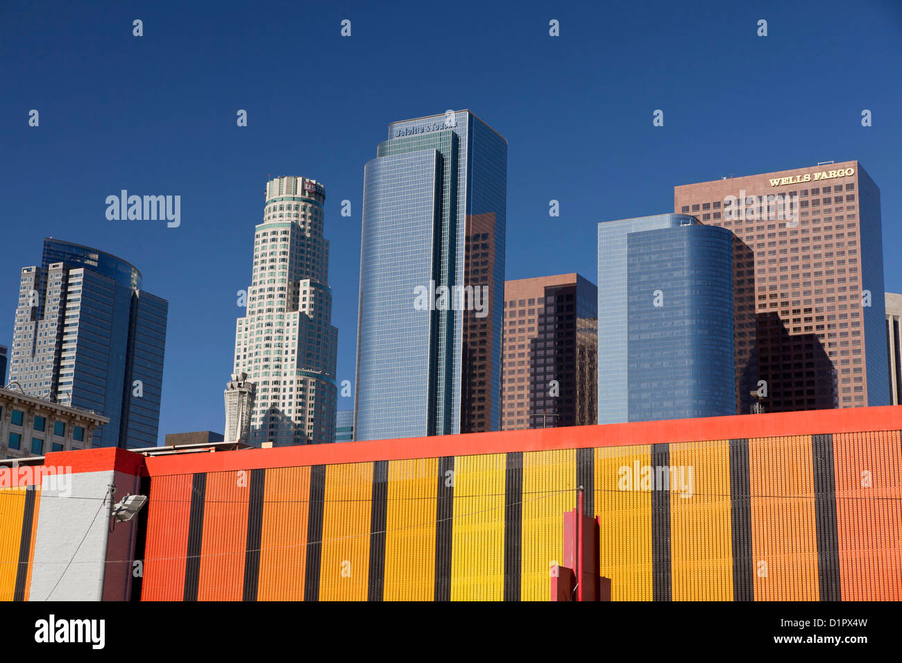 Skyline von Downtown Los Angeles, California, Vereinigte Staaten von Amerika, USA Stockfoto