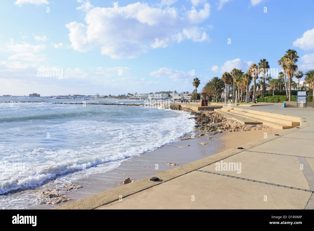 Zypern-Küste in Kato Paphos, Erholungsgebiet Stockfoto