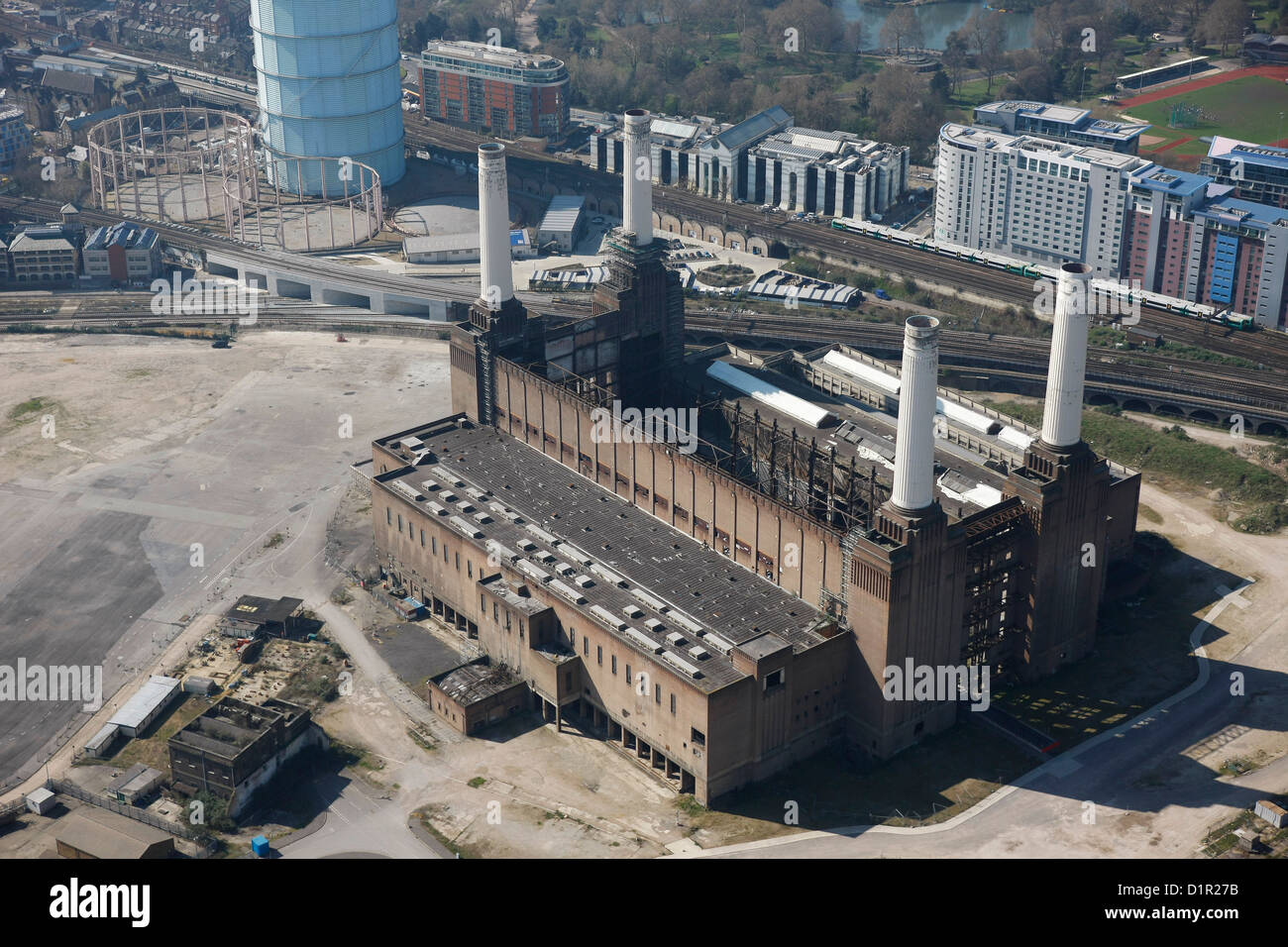 Luftaufnahme der Battersea Power Station Stockfoto
