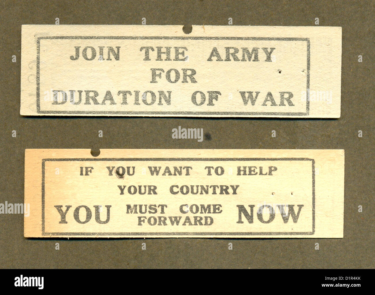 World War One LCC London Fahrkarten Stockfoto