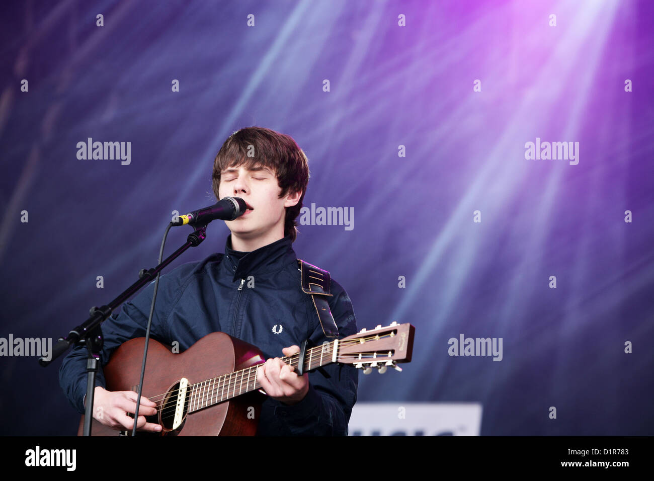 Jake Bugg tritt an Pracht Music Festival 2012, Wollaton Park, Nottingham Stockfoto