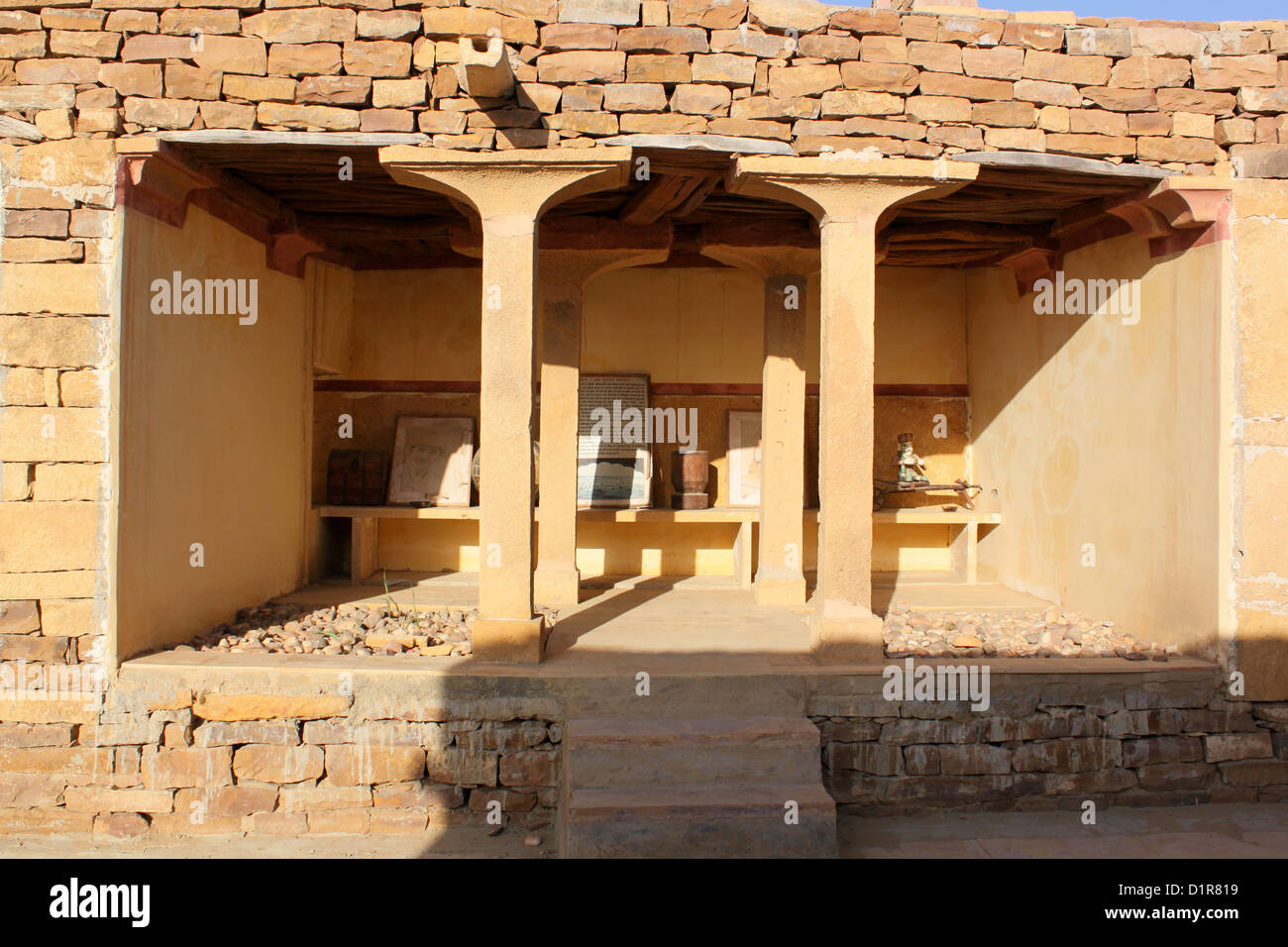 Innenräume der Khaba Fort Jaisalmer, Rajasthan Indien Stockfoto