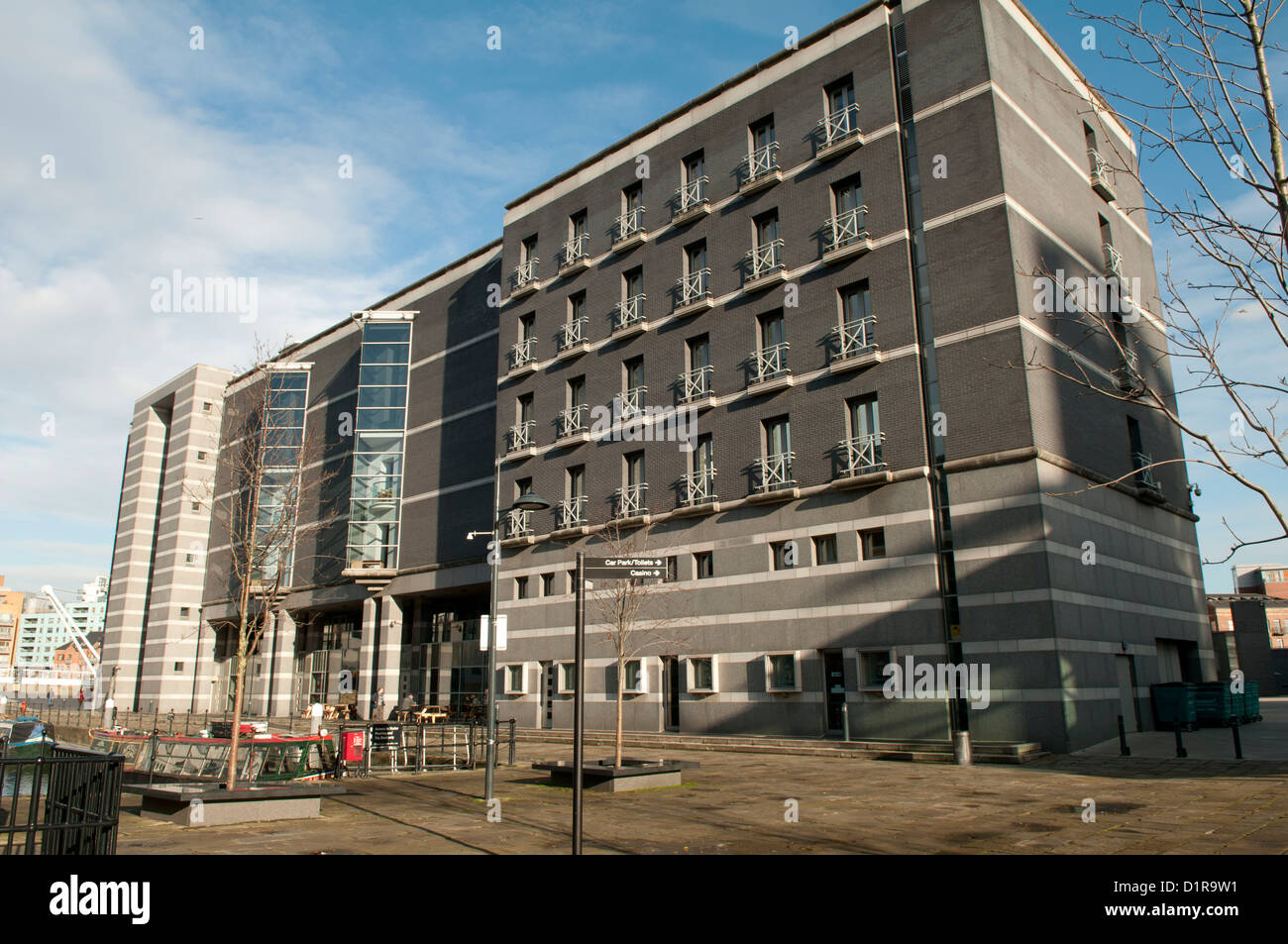 Royal Armouries, Leeds, gesehen vom neuen Dock (Clarence Dock) Stockfoto