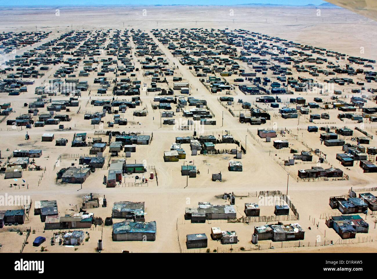 Eine Luftaufnahme von Swakopmund Siedlung Stockfoto