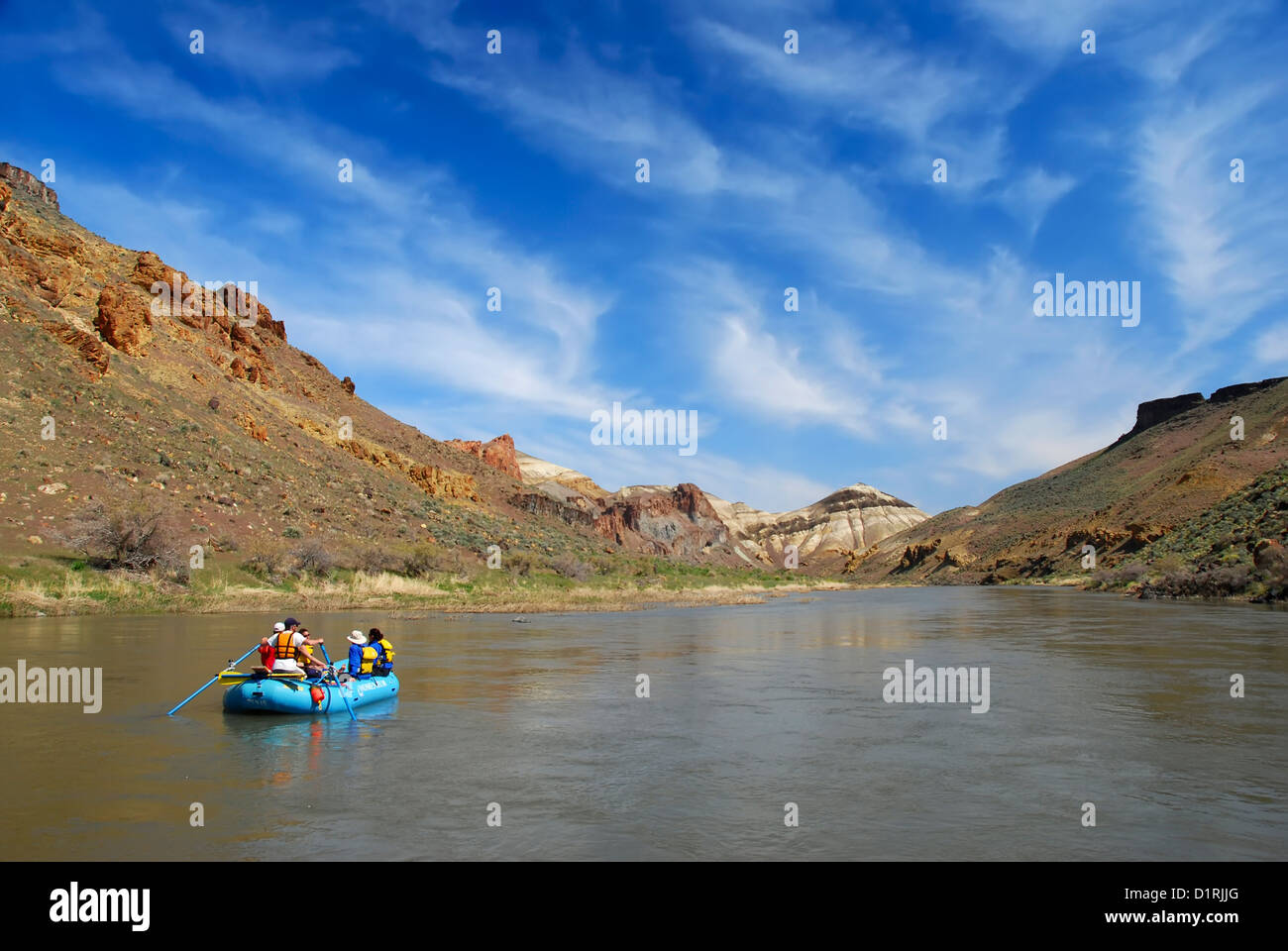 Rafting auf dem Owyhee River im südöstlichen Oregon. Stockfoto