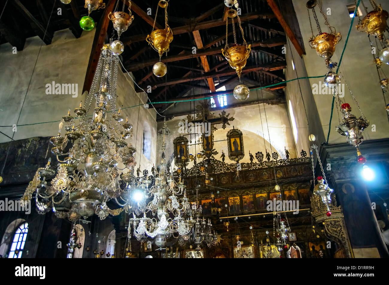 Dekoration der Geburtskirche, Bethlehem Stockfoto