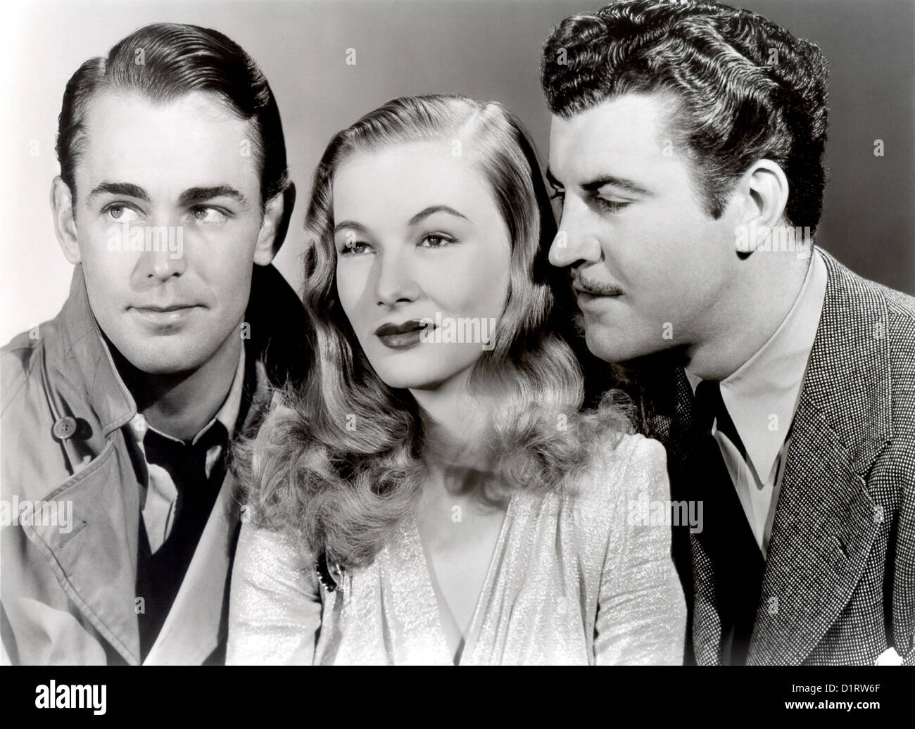 Diese Pistole für mieten 1942 Paramount Film mit von links: Alan Ladd, Veronica Lake und Robert Preston Stockfoto