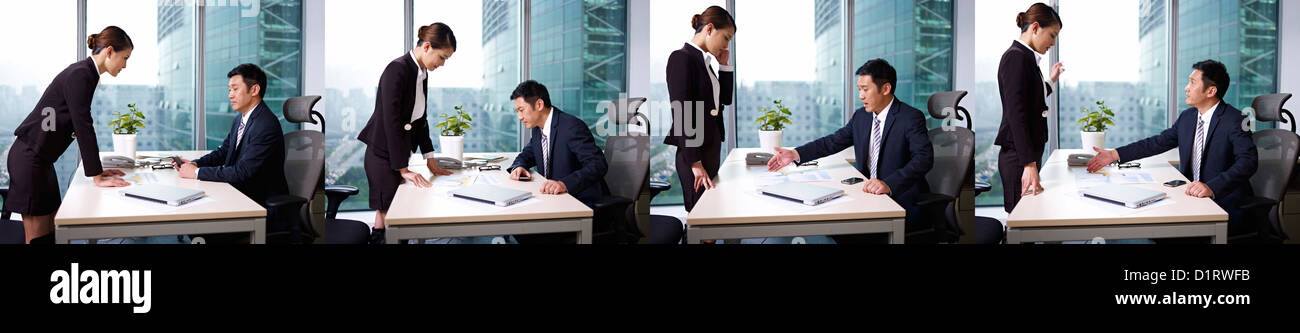 asiatische Geschäftsleute arbeiten im Büro Stockfoto