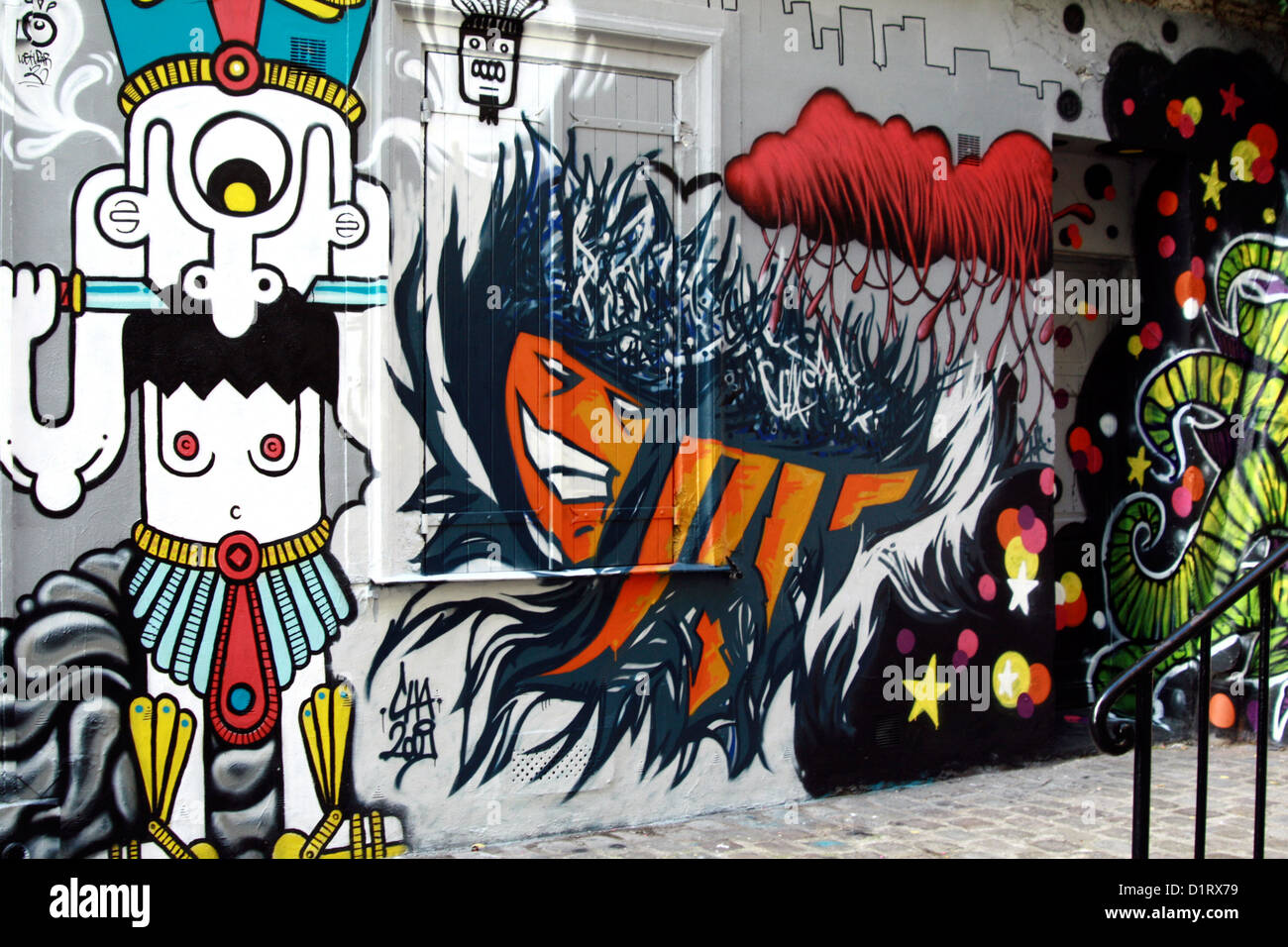 Paris Street Art und Graffiti Stockfoto