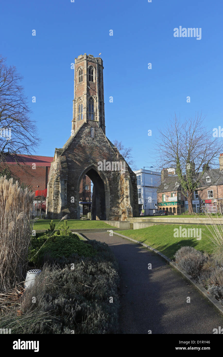 Greyfriars Turm, Kings Lynn, Norfolk, Stockfoto