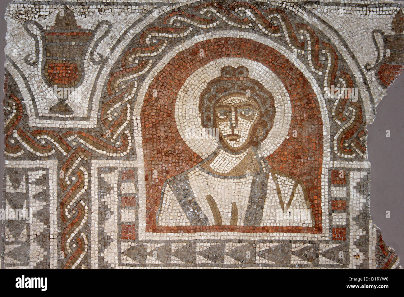"Tyche Mosaik" entdeckte in 1961at die Website einer großen Villa in der Nähe von Brantingham, East Yorkshire Stockfoto