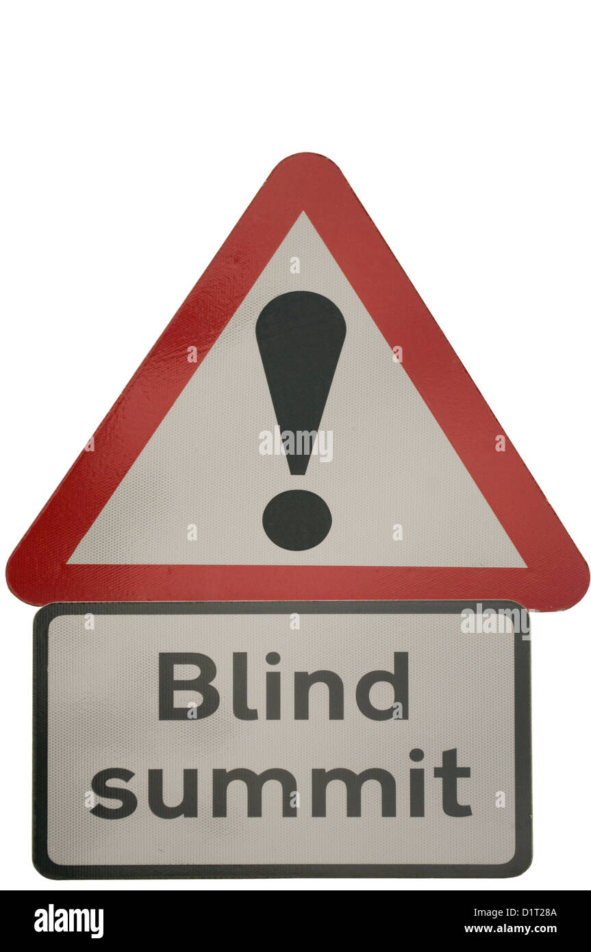 Blind Summit Road Sign Stockfoto