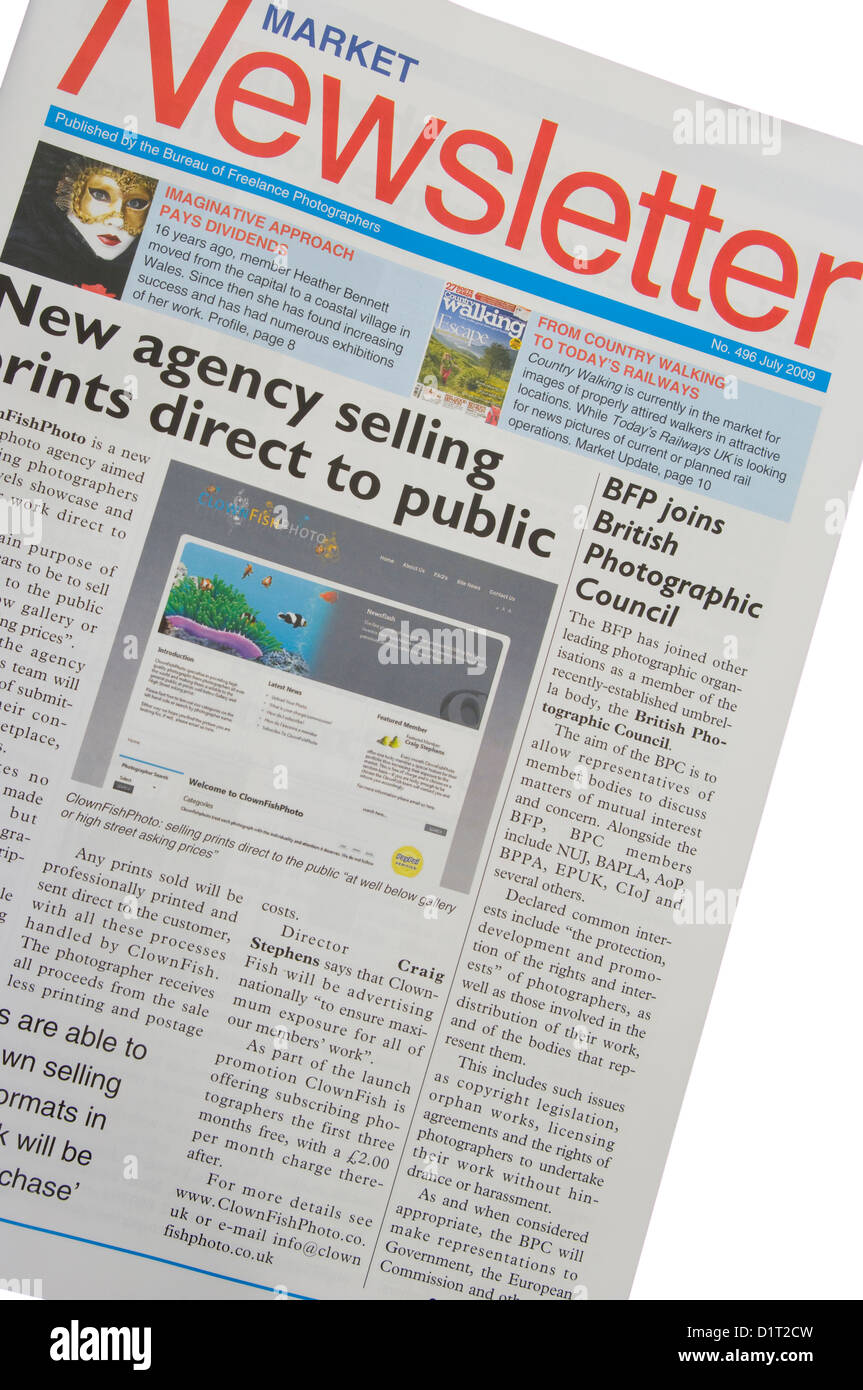 BFP Markt Newsletter Stockfoto