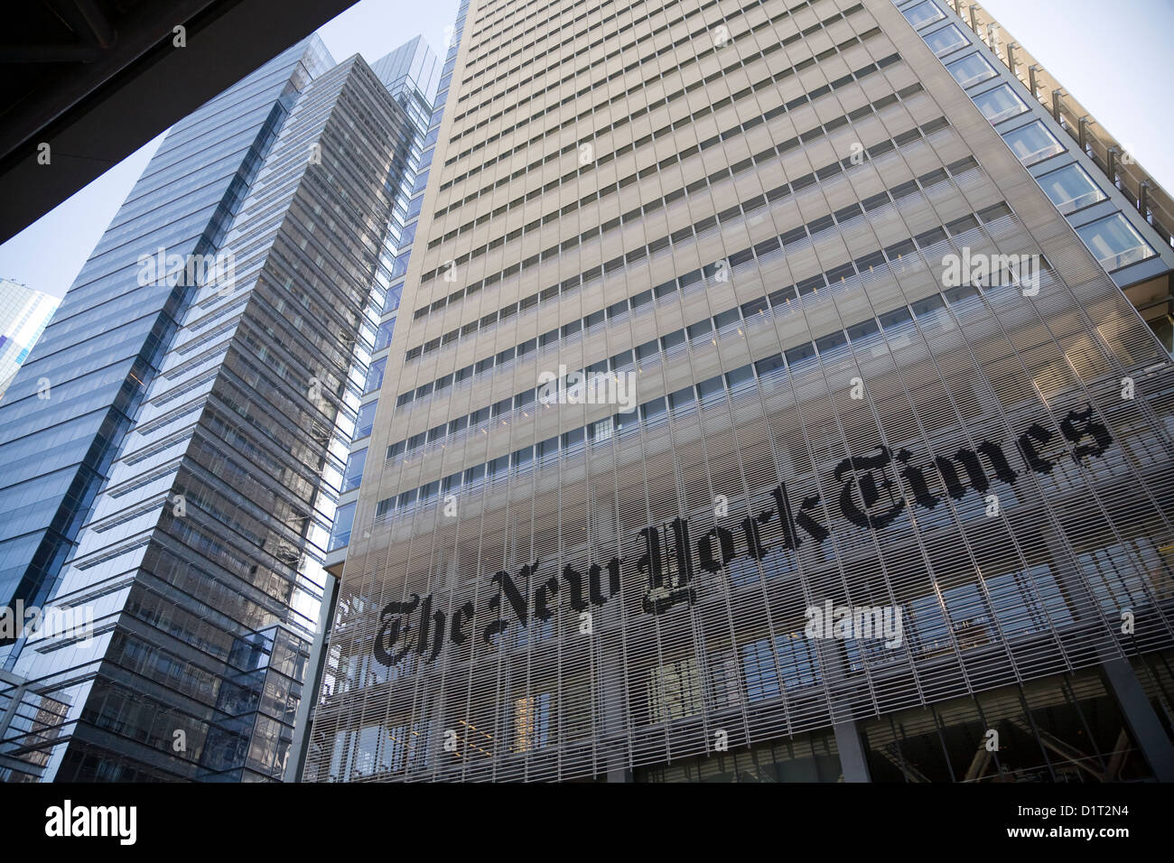 Außen, die New York Times Building, New York, NY, USA Stockfoto