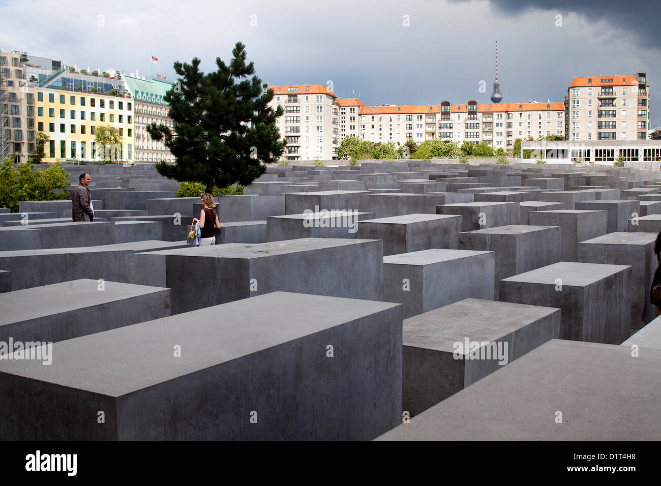 Berlin, Deutschland, das Holocaust-Mahnmal, Denkmal für die ermordeten Juden Europas Stockfoto