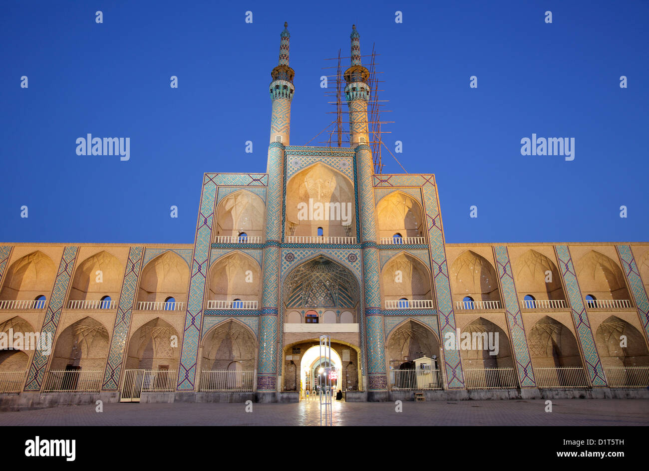 Amir Chakhmaq Komplex in der Abenddämmerung, Yazd, Iran Stockfoto