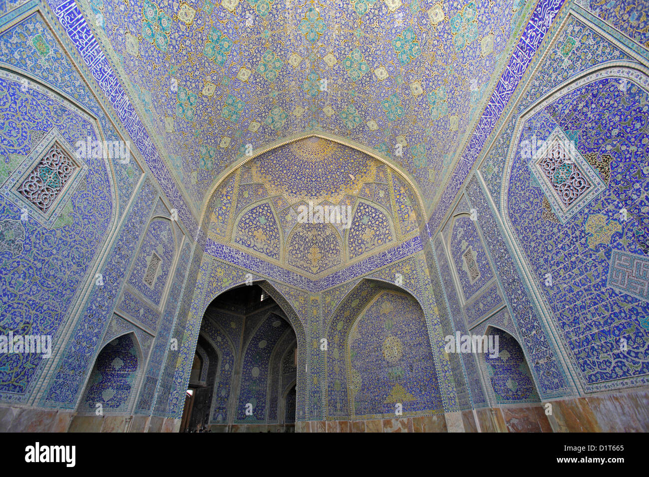 Dekorationen von Imam-Moschee, Isfahan, Iran Stockfoto