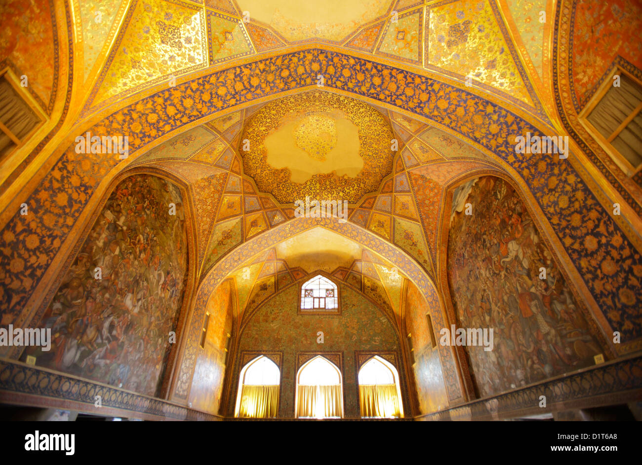 Fresko im Chehel Sotoun Palast in Isfahan, Iran Stockfoto