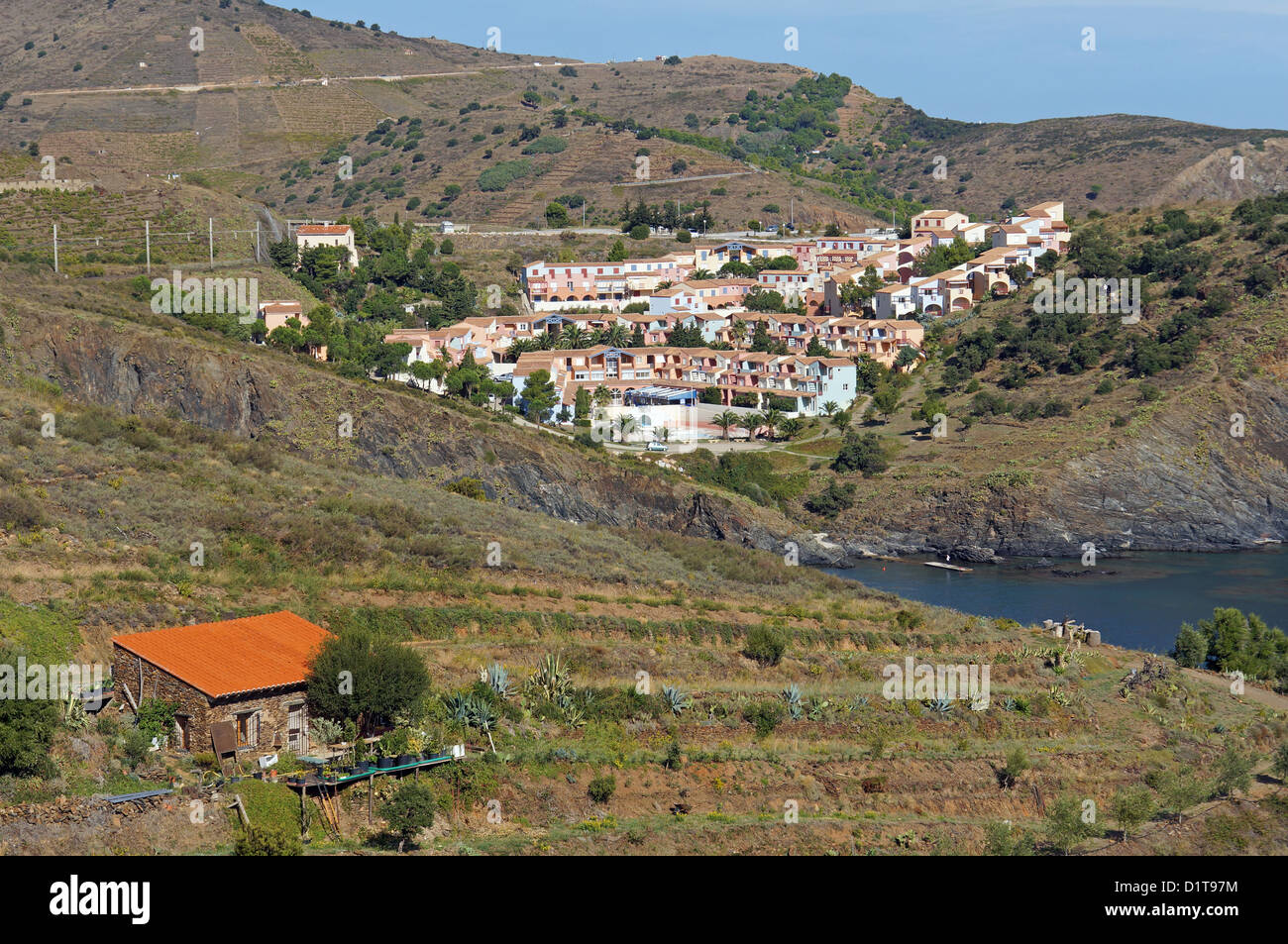 Urlaub Dorf Terrimbo im Süden von Frankreich, Vermilion Küste, mediterran Stockfoto