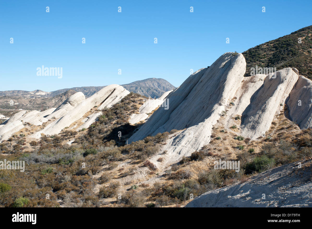Mormon Felsen im Cajon-Pass, San Bernardino County, Kalifornien, USA Stockfoto