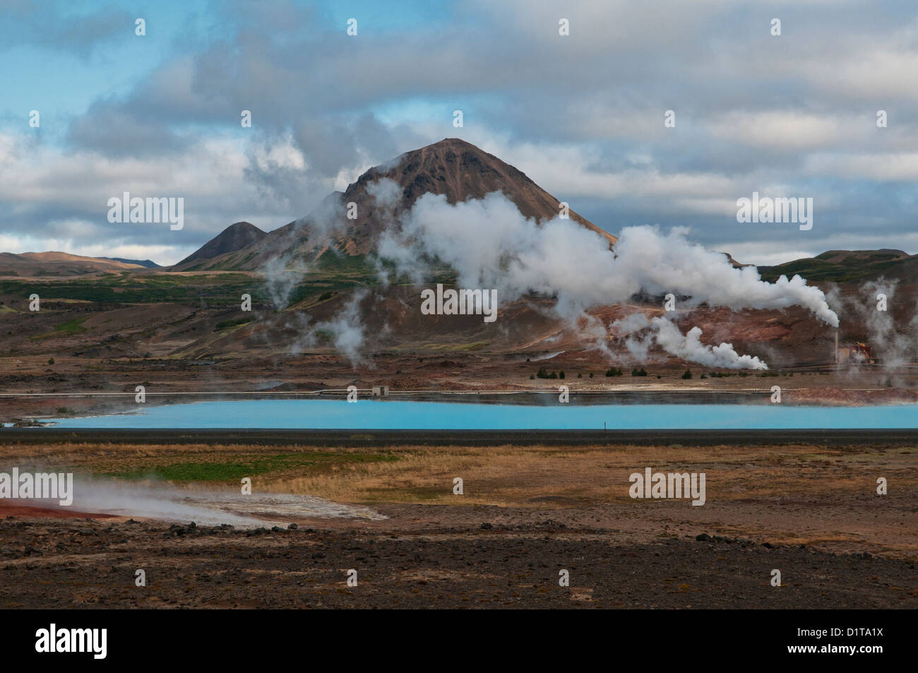 Erdwärme und Vulkanlandschaft in der Nähe von See Myvatn, Island Stockfoto