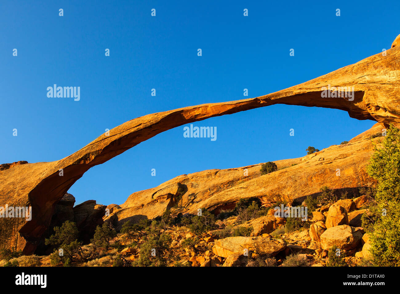 Landscape Arch, Arches NP, Utah, USA Stockfoto