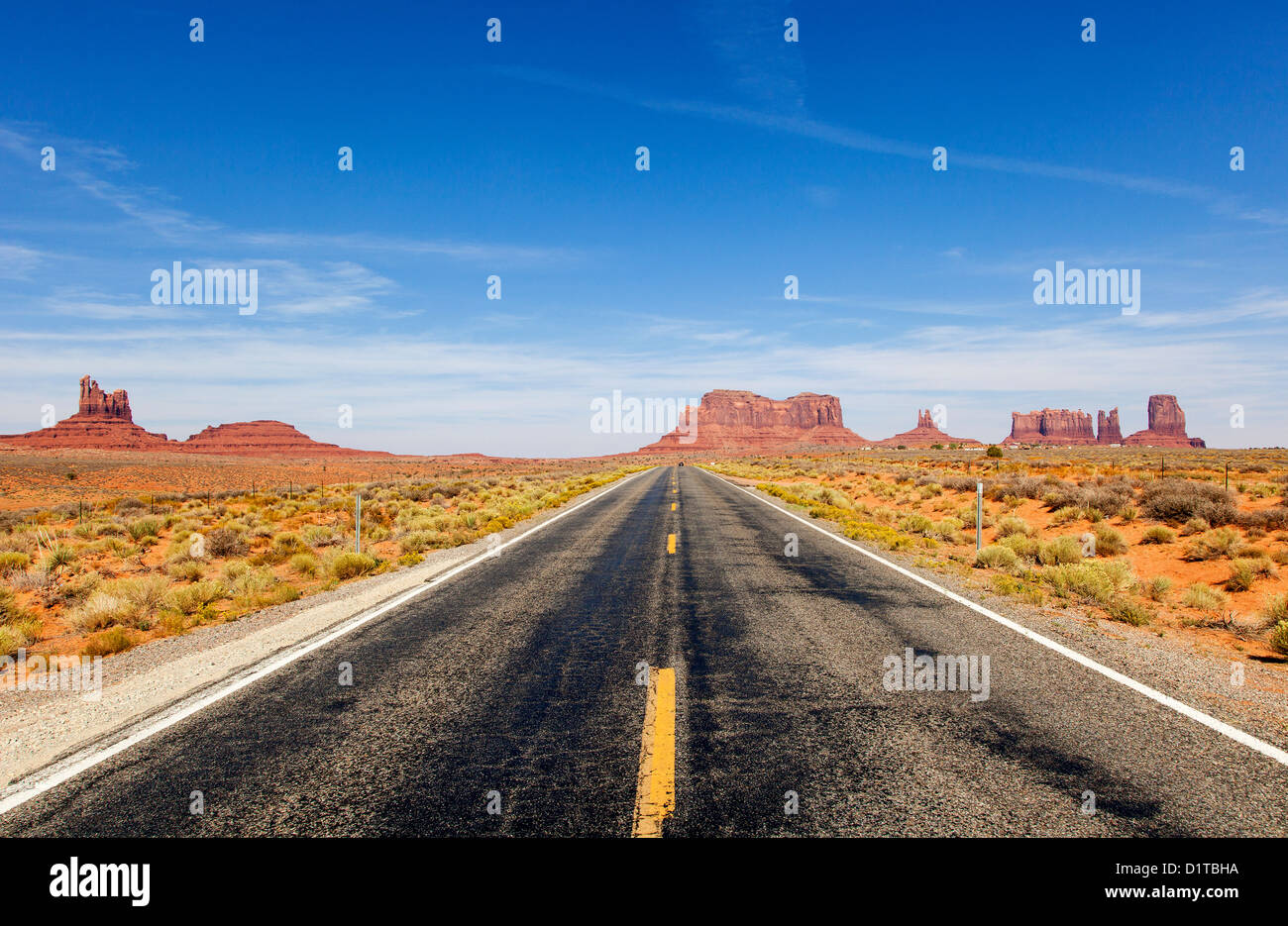 Entlang der US-163 im Monument Valley, Arizona, USA Stockfoto