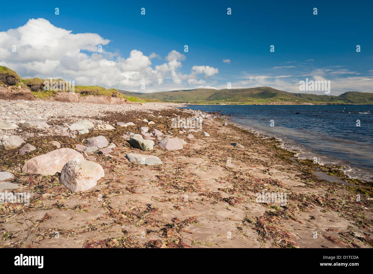 Waterville Beach, Iveragh-Halbinsel, County Kerry, Irland. Die Landschaft wurde stark beeinflusst durch die Eiszeit Eiszeit Stockfoto