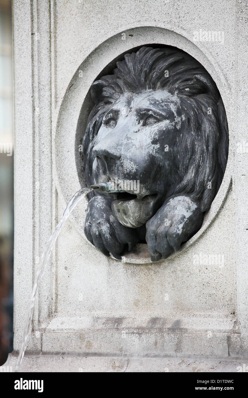 Löwenbrunnen an der berühmten Graben Street im Zentrum von Wien, Österreich. Stockfoto