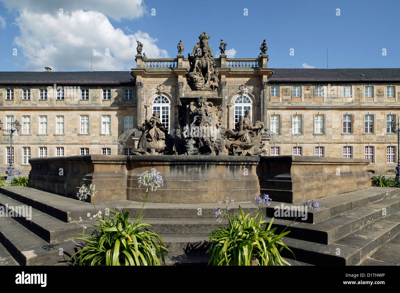 Bayreuth, Deutschland, den Markgraf Brunnen vor dem neuen Palais Stockfoto