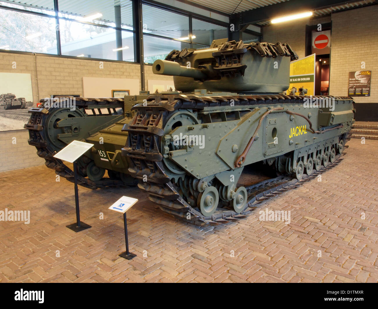 Kriegsmuseum Overloon... Churchill Mk V Stockfoto