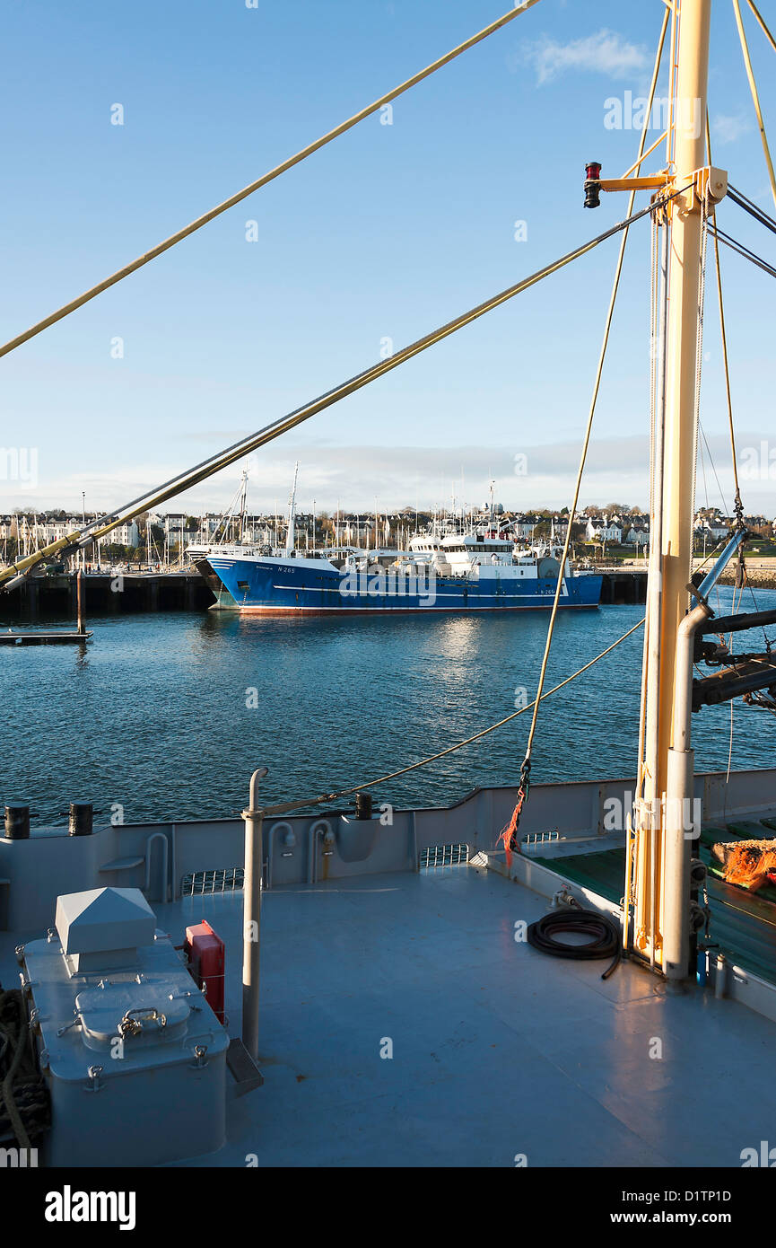 Große Seeschiffe Trawler Liegeplatz am Kai in Bangor Hafen County Down Nordirland Vereinigtes Königreich UK Stockfoto