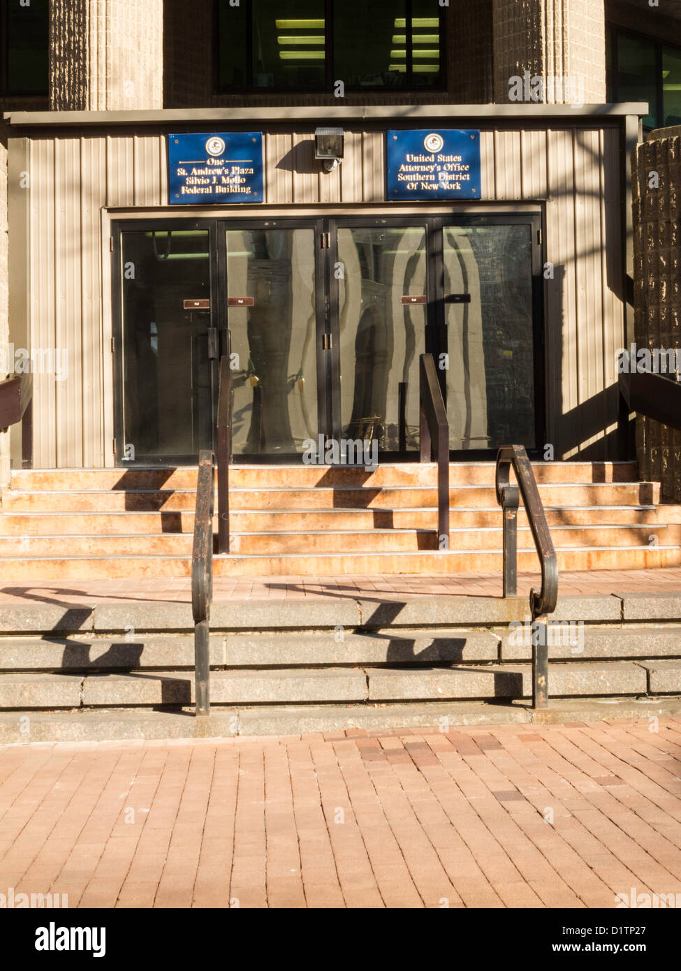 St.-Andreas Plaza, Silvio J. Mollo Federal Building und United States Attorney Office Southern District of New York, New York Stockfoto