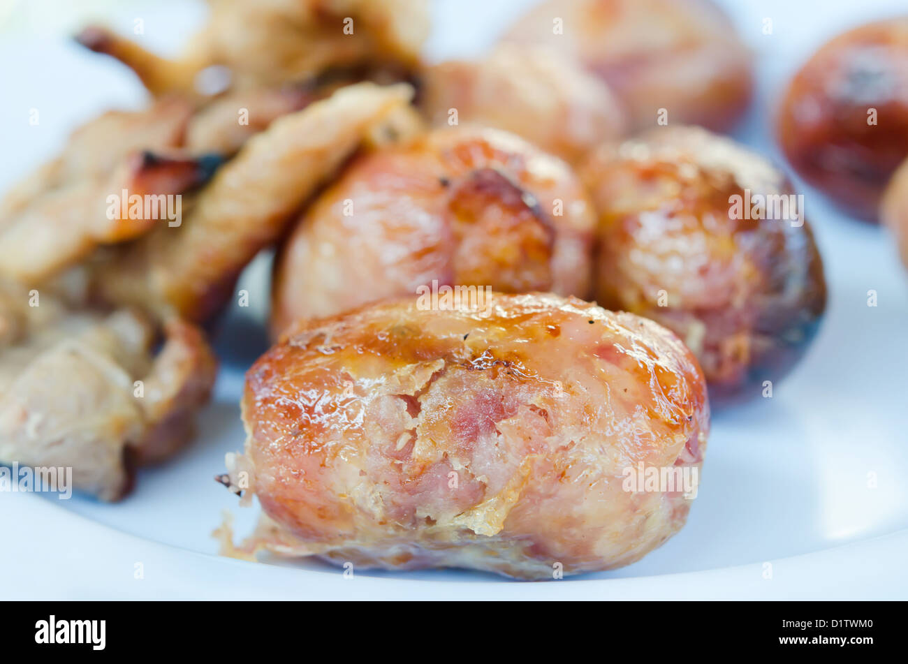 Thai Style Wurst aus Schweinefleisch hergestellt Stockfoto