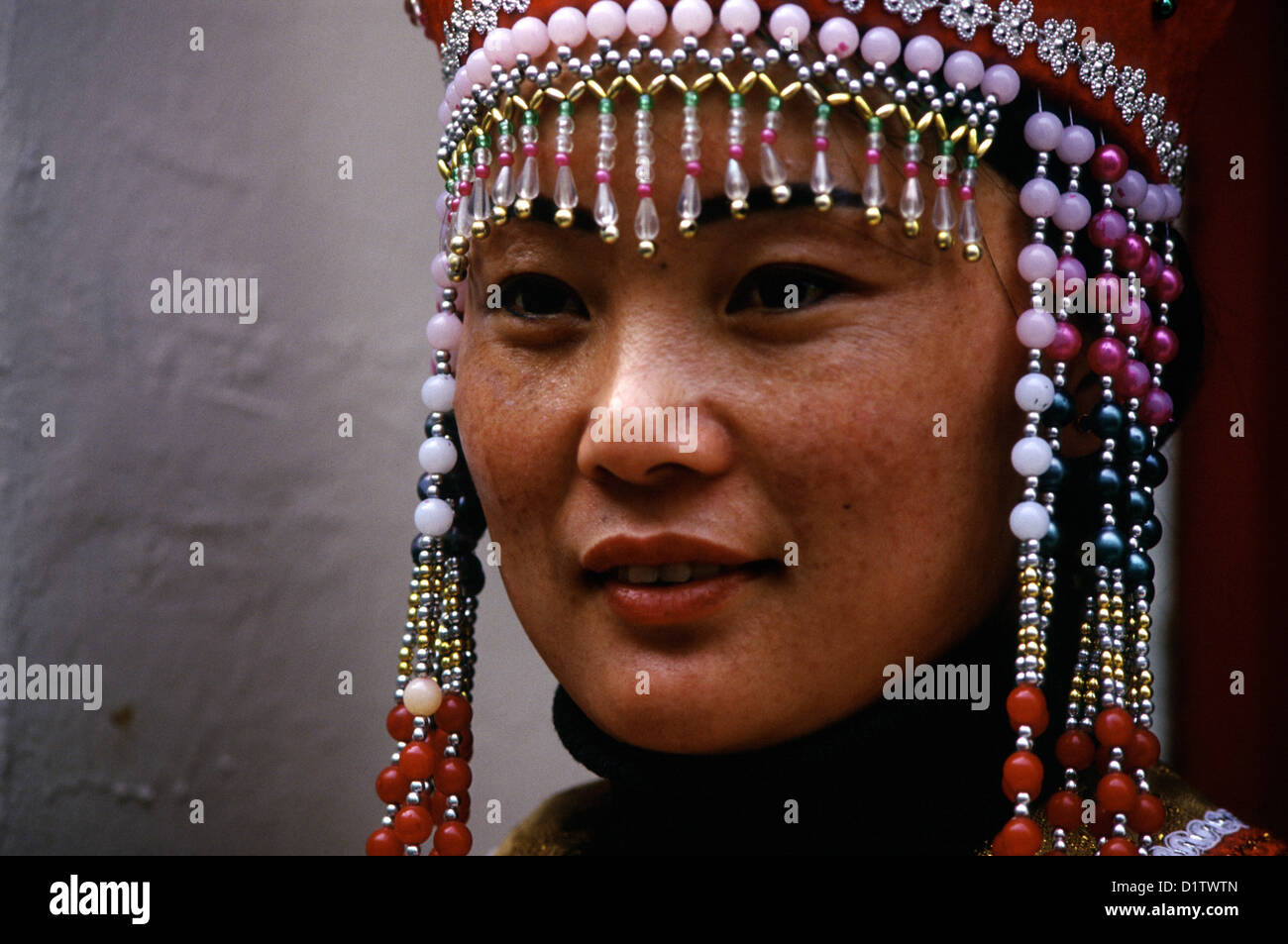 Porträt einer jungen Frau Mongolei Stockfoto Porträt einer jungen Frau Mongolei Stockfoto