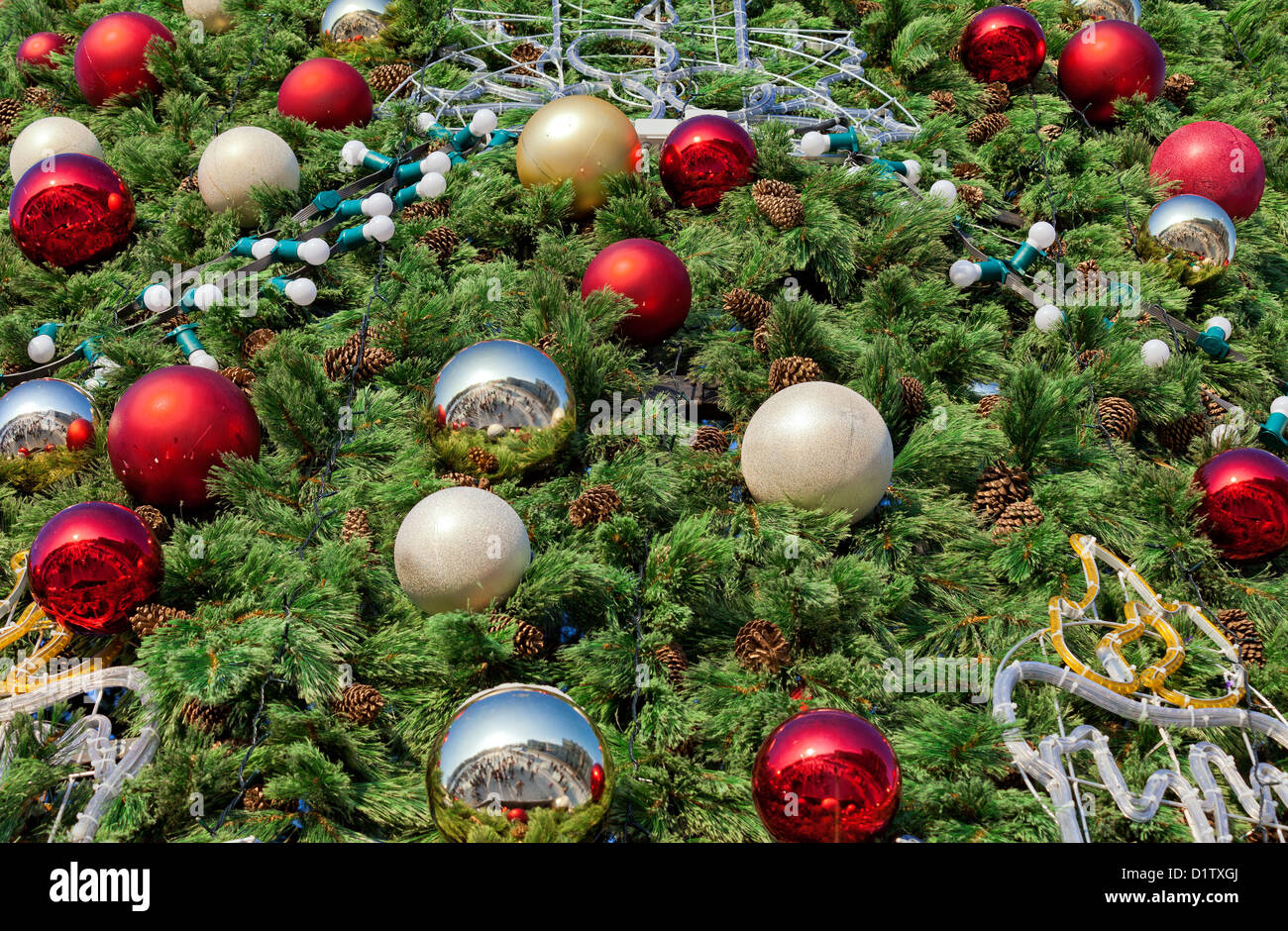 Dekoration des Weihnachtsbaumes Stockfoto
