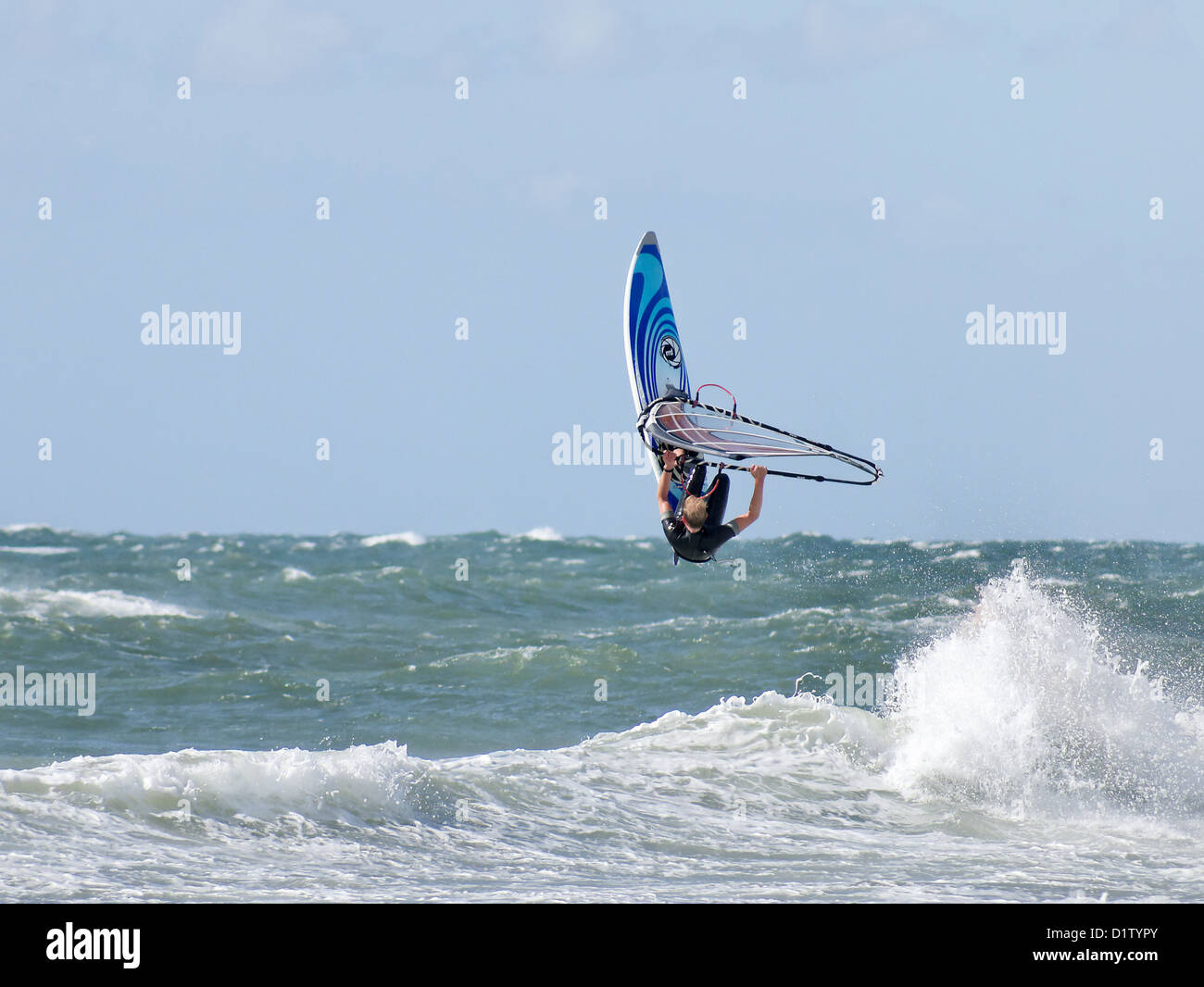 Windsurfen in Scheveningen Stockfoto